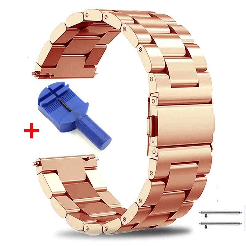 22 мм 20 мм 18 мм Металлический ремешок для Samsung Galaxy Watch 3 4 Active2 S2 Gear S3 Gt 2 Huawei GT2/Amazfit GTR Браслет из нержавеющей стали Подарок на День матери