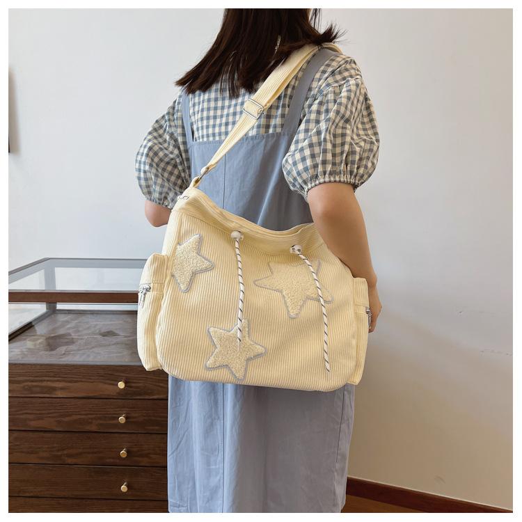 Сумка через плечо из вельвета цвета стыка, женская сумка, трендовая простая модная холщовая сумка большой емкости