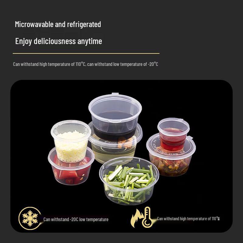 Disposable 50ml Sauce Cups with Lids