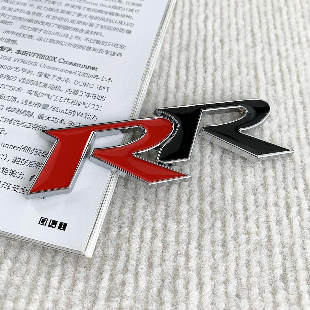 Emblema 3D de metal para la parrilla delantera del coche, tipo R, calcomanía con el logotipo para Honda CIVIC FD2 FD FA 5 Mugen