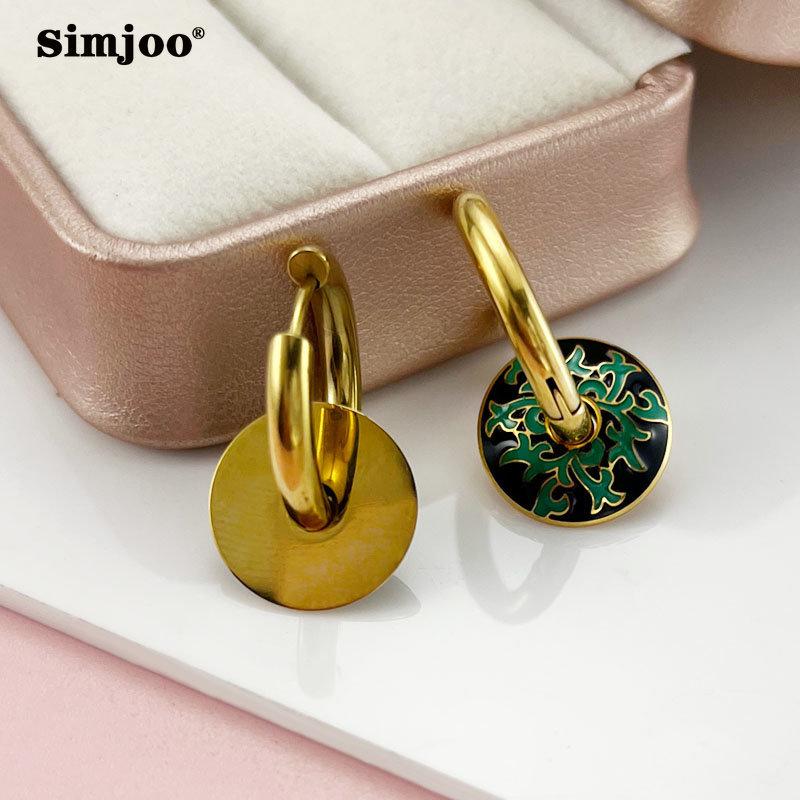 SIMJOO круглые серьги с глазурью в богемном стиле, легкие роскошные нишевые серьги в стиле ретро, ​​модные темпераментные женские серьги