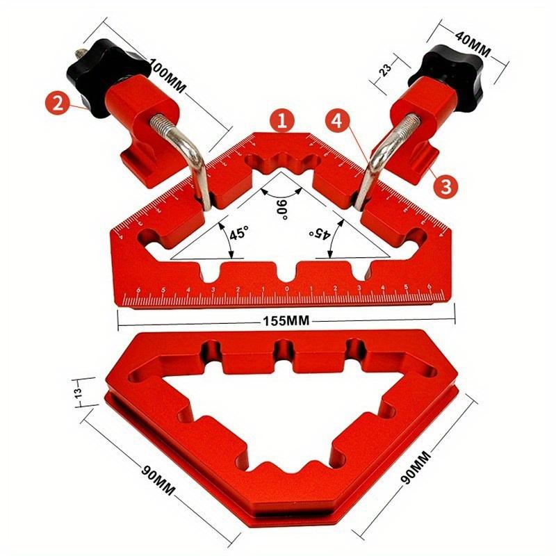 Triangular Fixed Clamp Woodworking Right Angle Ruler 90° Positioning Block Right Angle Clamp Ruler Woodworking Tools