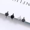 Party Silver Plate Gift Street Wear Men Accessories Women Korean Earrings Middle Finger Up Earrings