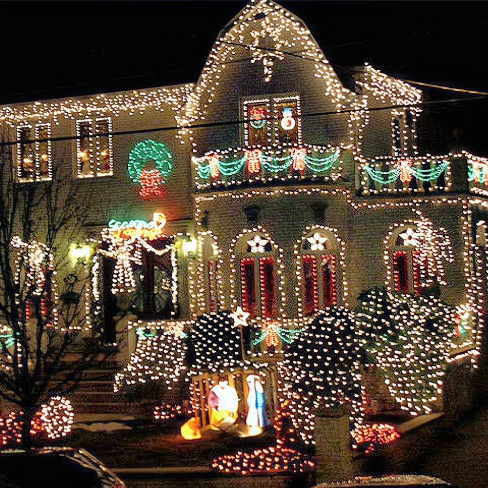 10M 100LED Домашнее украшение Праздничный свет RGB светодиодный уличный вечеринка свадьба Рождество освещение садовые огни 220V EU 110V US вилка