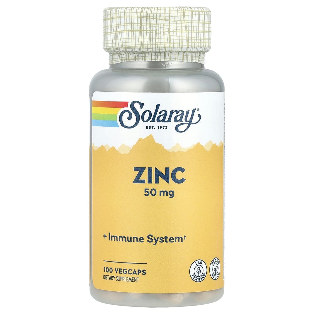 Solaray Zinc 50mg Veg Capsules, 100 Count