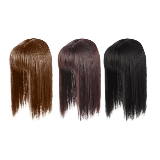 Женский длинный прямой парик с воздушной челкой, высокотемпературное волокно, естественный вид, гладкий парик, цельная замена головы