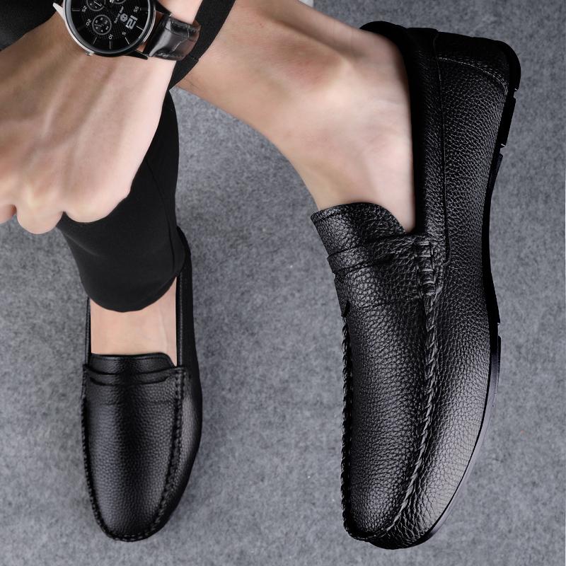 Mens White Loafers Leather Shoes Men Casual Boat Shoes Mens Fashion Shoes Man Sneakers Style Loafer Masculino Moccasins Men