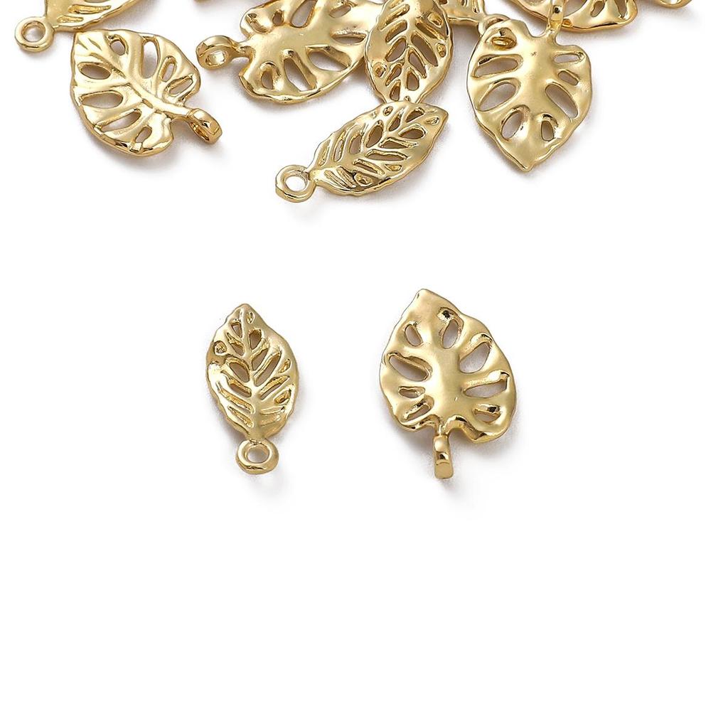 Copper Hollow Three-dimensional Small Leaf Pendant For DIY Jewelry Making Craft Accessories