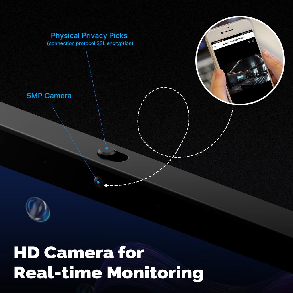 LangYeao 10.1 Inch Tuya Smart Control Panel EU/US/AS, Zigbee+ Multimode Gateway Built-in Alexa 5MP Camera