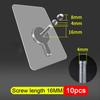 10 шт. клейкие настенные крючки для полки, прозрачные колышки для полки шкафа, настенные вешалки для кухни, ванной комнаты, винтовой крючок, вешалка
