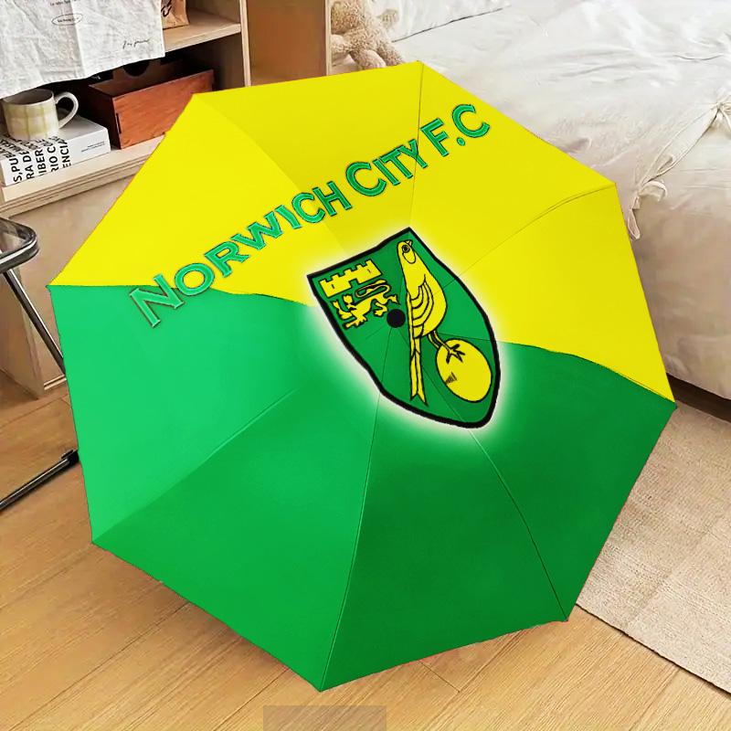 Norwich Football Automatic Folding Umbrella - 8-Rib Travel Umbrella with Auto Open/Close & Portable Gifts for holidays or birthdays