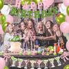 Martini Bow Birthday Party Decorations, Green Pink Glitter Happy Birthday Banner Garland Cake Topper Balloons for Girls Women Trendy Martini Bar