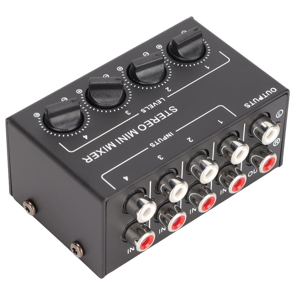 CX400 4 Channel Passive Mixer Professioinal Stereo 4 Channel Mixer for Mixing Instruments CD Players