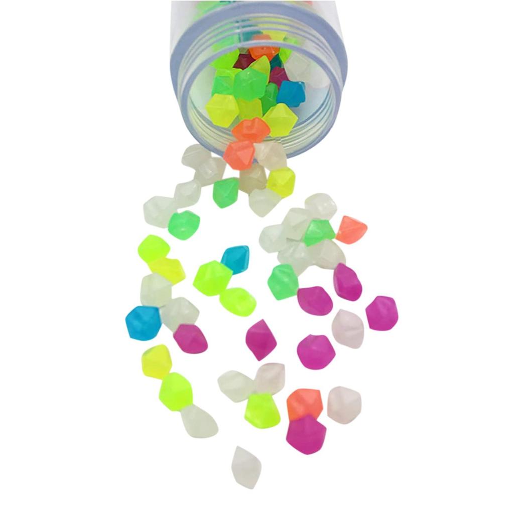 Упаковка из 100 цветных светящихся камней, ромбы, светящиеся камни, уличный декор, тротуар, сад, аквариум, бассейн