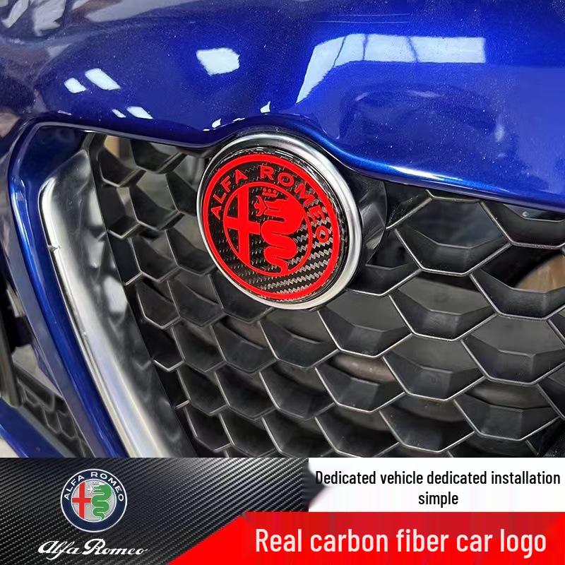 Alfa Romeo Giulia Stelvio Carbon Fiber Front & Rear Logos