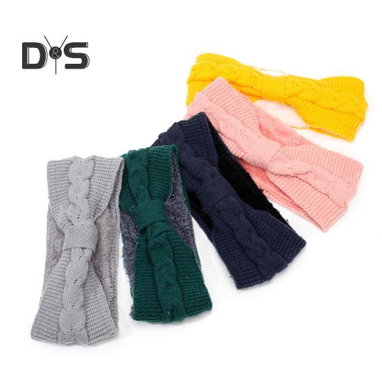 Зимняя флисовая повязка на голову, однотонная, с перекрученной текстурой, утолщенная, теплая, эластичная, удобная, вязаная, утепленная повязка на голову