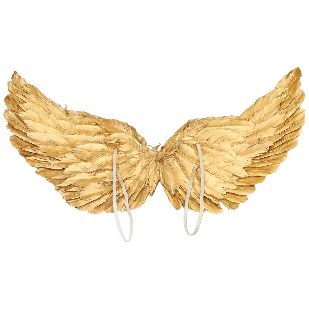 Adult Women Girls Swallow Wings Angel Feather Wings Princess Gold Wing Model Catwalk Stage Party Performance Halloween Dress Up