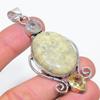 Swiss Green Opal, Citrine Handmade 925 Sterling Silver Pendant 2.96" L9h05