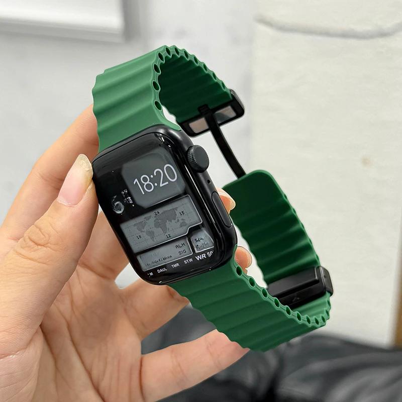 Ocean Strap for Apple Watch 10 9 8 7 Ultra Band 46mm 45mm 49mm 44mm 41/42mm Silicone Magnetic Sport Bracelet iWatch Series se 6