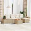 VidaXL 6-Piece Garden Sofa Set with Cushions Beige Poly Rattan 3359628