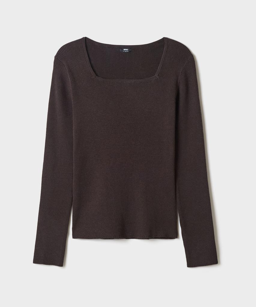 SPAO [Мягкая пряжа] Женский квадратный вырез Вязаный_Spkwg49W02