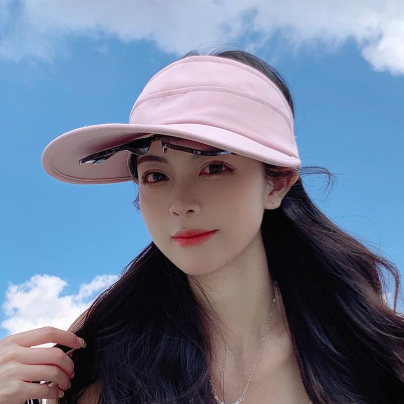 Летняя уличная шляпа от солнца с солнцезащитными очками, широкими полями, дышащая, УФ-защита для женщин