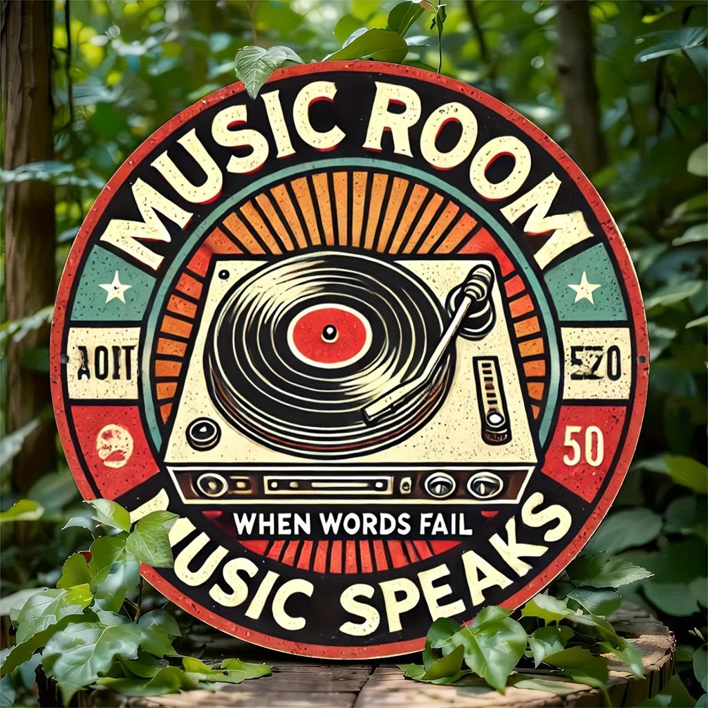 Винтажная деревянная табличка с пластинкой 7,8x7,8 дюймов — идеальный вариант для любителей музыки, идеально подходит для спальни, кафе, домашнего бара и клуба, отличный рождественский подарок