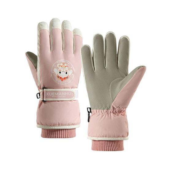 Детские зимние перчатки для снега, ветрозащитные термоперчатки для сенсорного экрана, теплые варежки для сноуборда