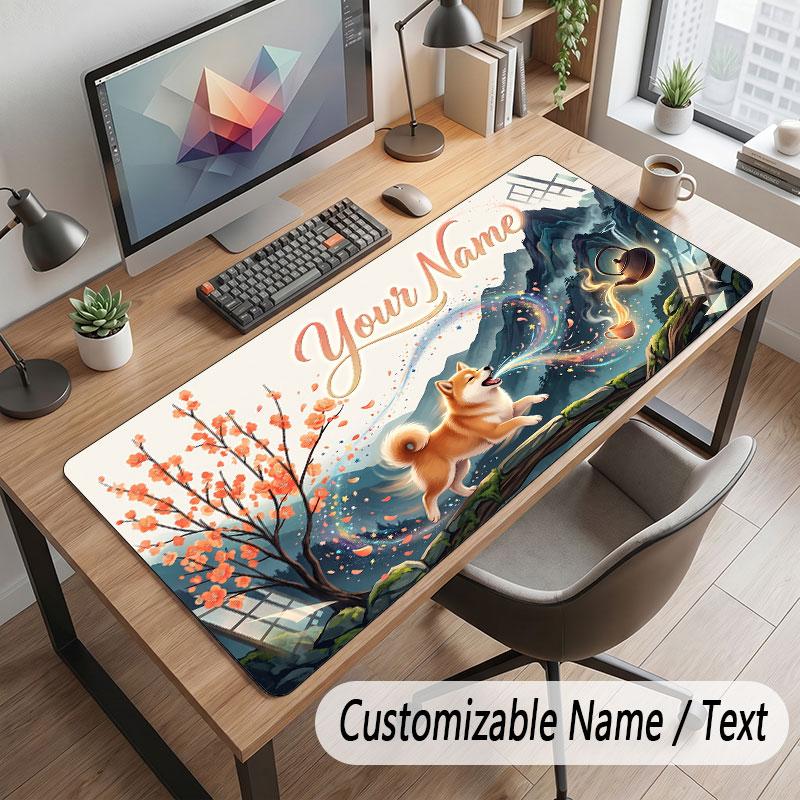 Mountain Landscape Theme Customized Mouse Pad Personalized Print Name Text Desk Mat For Home Office Table Decor