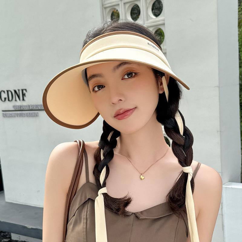 Новая летняя женская шляпа Ice Silk с большими полями, солнцезащитная шляпа с защитой от ультрафиолета, козырек All Tide, пустая шляпа от солнца