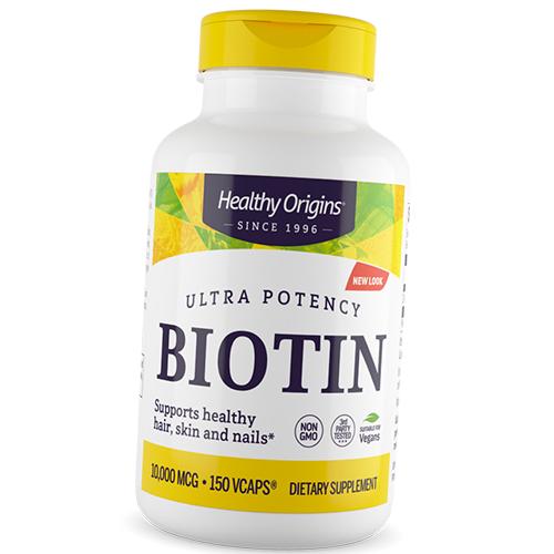 Биотин высокоактивный, Biotin 10000, Healthy Origins  60вегкапс (36354027)