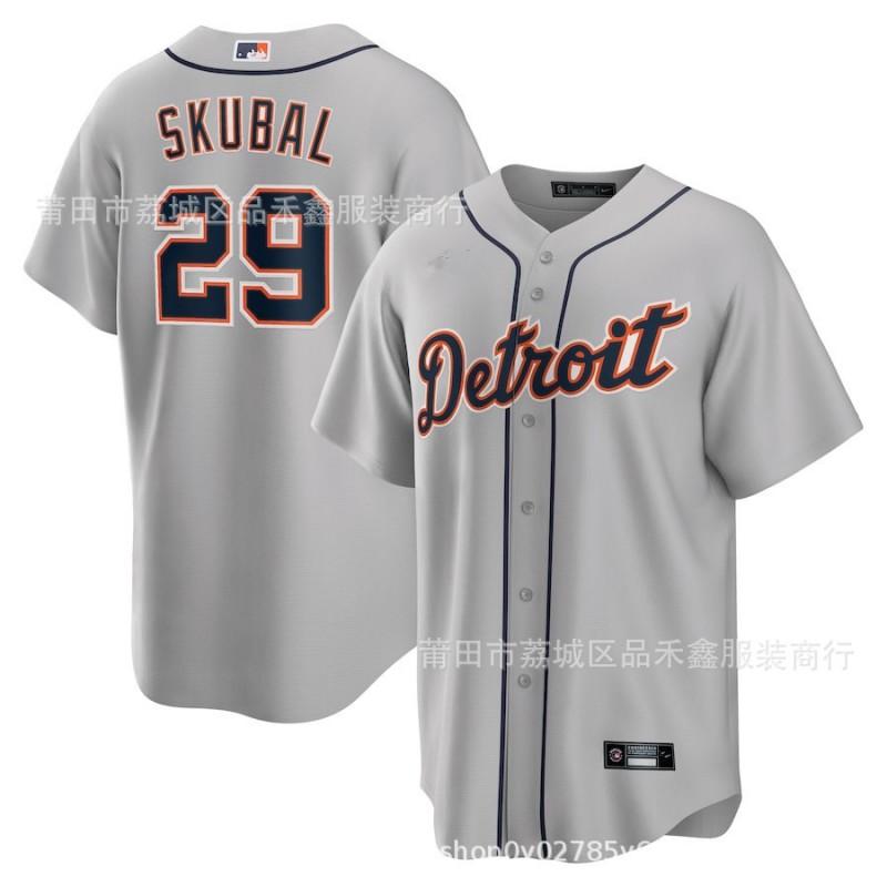 Mens Detroit Tigers Baseball Jersey 29 Skubal Embroidered Cotton Sports Fan Apparel Basketball Fans