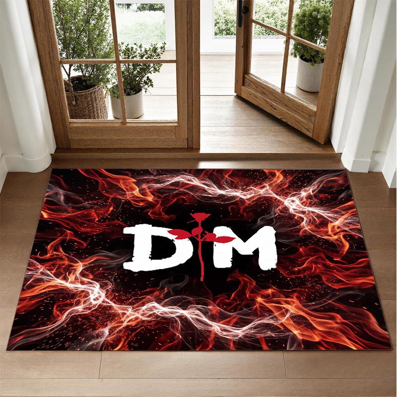 Depeche Mode Design Crystal Velvet Rug Soft Decorative Mat for Bedroom Entrance