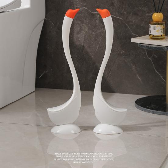 Набор туалетных ершиков с вентилируемым основанием, щетка в форме лебедя для мощной чистки ванной комнаты