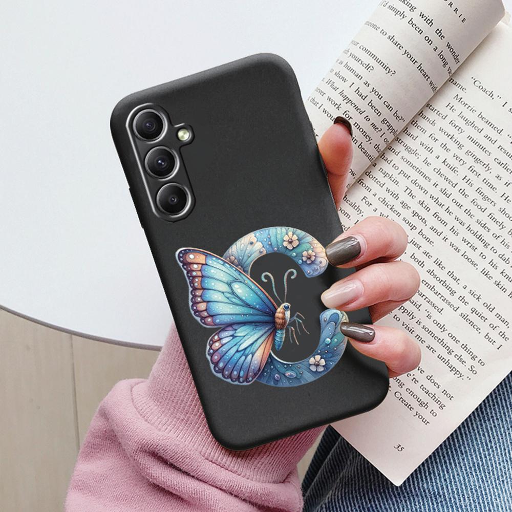 Phone Case For Samsung Galaxy A15 A25 A35 A55 A13 Colorful Letter Love Flower Butterfly Women INS Shell Fundas Bumper Soft Cover