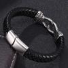 Punk Bracelet Braided Leather Bracelet For Men Stainless Steel Buckle Bangles Rock Jewelry Wrist Band Gift