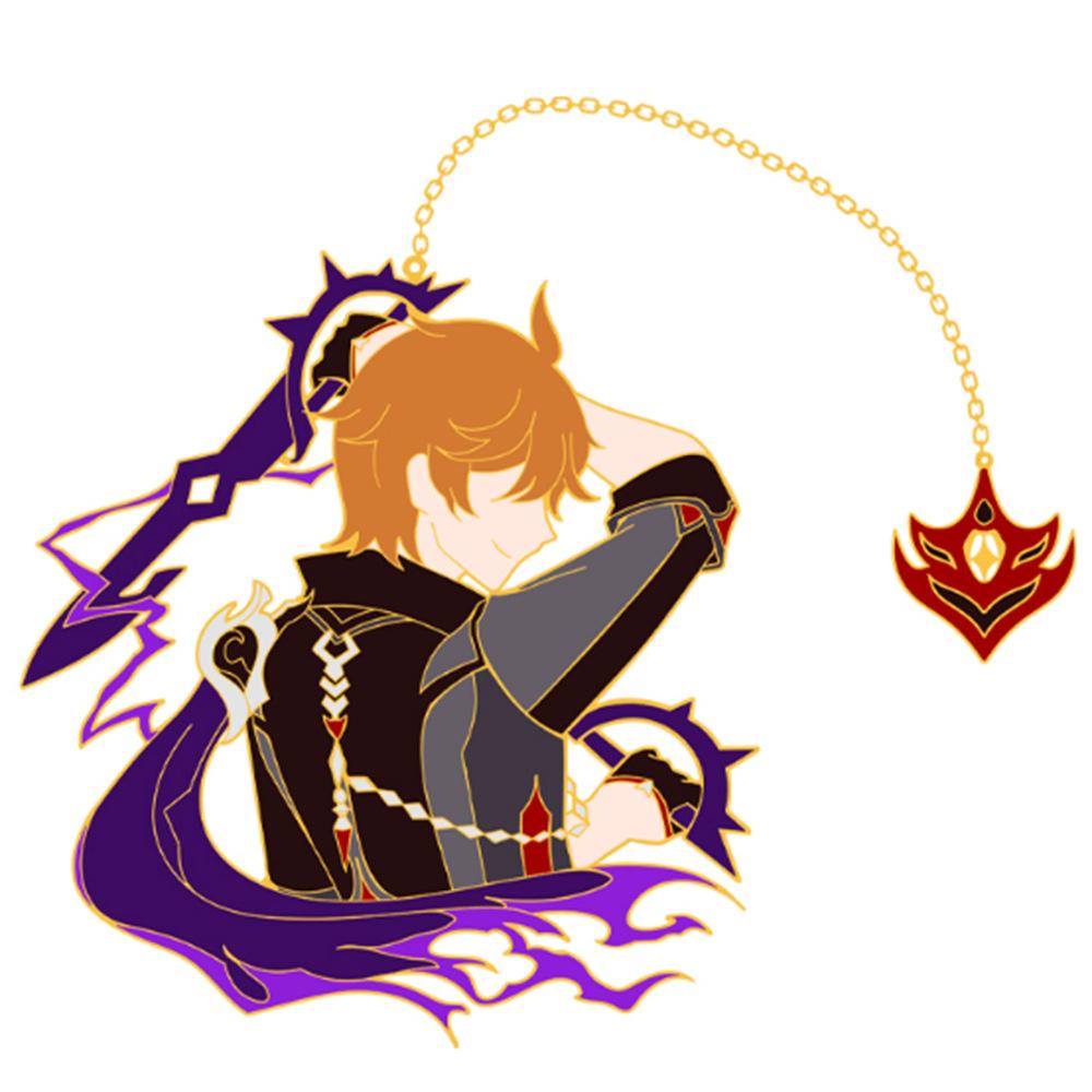 Эмалированные булавки Genshin Impact Xiao Kaedehara Kazuha Venti, брошь-булавка, металлический значок, коллекция пуговиц, сувенир, подарок для косплея