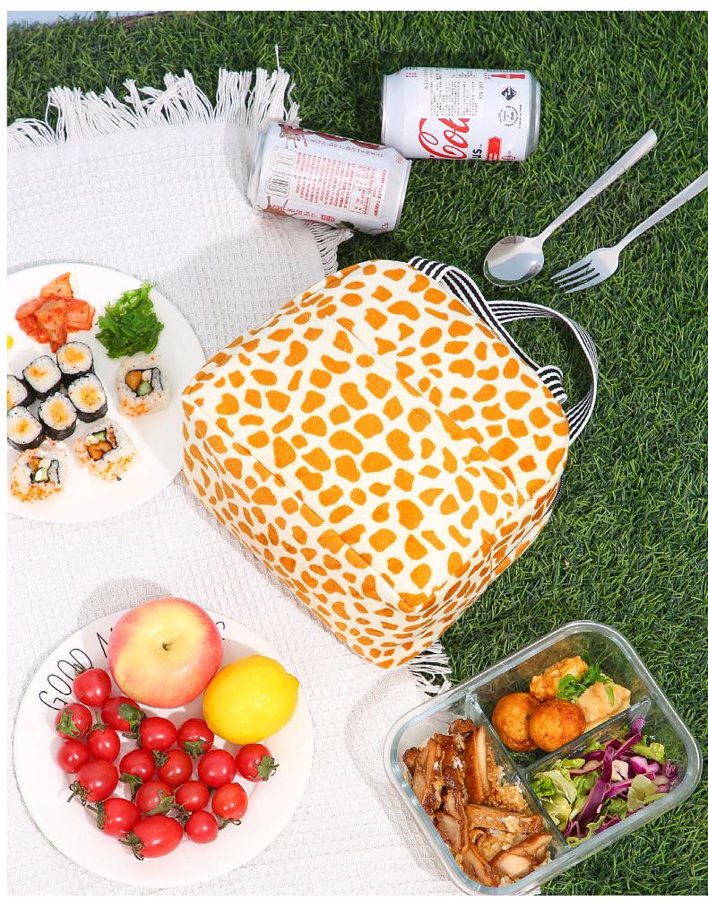 Изолированная сумка для ланча с принтом животных - Портативная сумка для бенто для путешествий, работы, школы и пикников