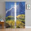 Snow Mountain Trees Landscape Sheer Curtains for Living Room Modern Voile Curtain Bedroom Tulle Curtains Window Drapes Decor