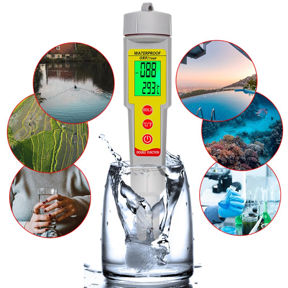 ORP-619 Водонепроницаемый ОВП/ТЕМП Измеритель Портативный Тестер Качества Воды Цифровая Ручка для Тестирования ОВП Анализатор Окислительно-Восстановительного Потенциала для Аквариума
