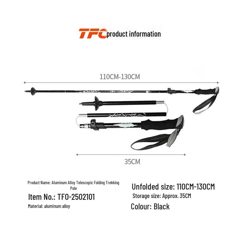 TFO Ultralight Aluminum Alloy Telescopic Folding Trekking Pole