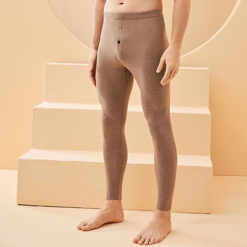 Мужские теплые шерстяные леггинсы с бархатной подкладкой - зимние брюки, защищающие от холода