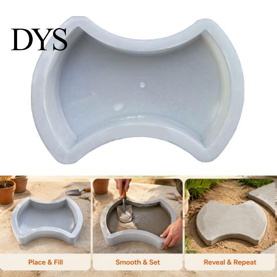 Creative Garden Improvement Project Stepping Stone Mold, Reusable Concrete Pathway Paver Backyard Walkway Design Tool DIY Cement Pavement Mould