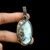 Natural Larimar Gemstone Copper Wire Pendant Copper Wire Wrapped Jewelry Natural Crystal Pendant Copper Jewelry Birthday Gift For Her
