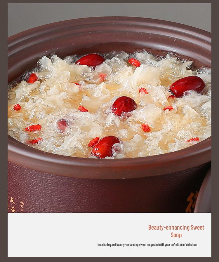 В наличии Полностью автоматическая электрическая кастрюля-тушилка: Керамический многофункциональный глиняный горшок 2,5-6 л для супов, каш и здорового приготовления