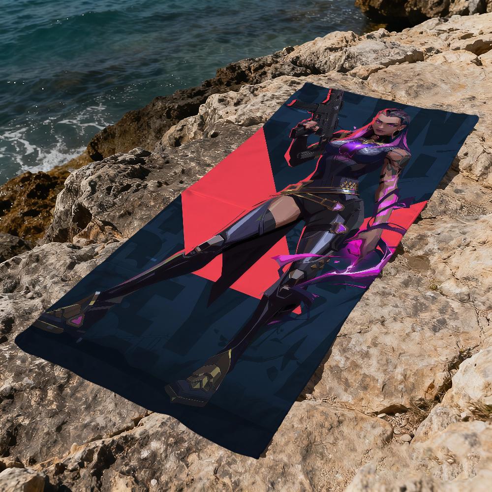 V-vALORANT-t game Towel Large Quick-Drying Microfiber soft Beach Towel for Travel Fitness Sauna Bathing Camping