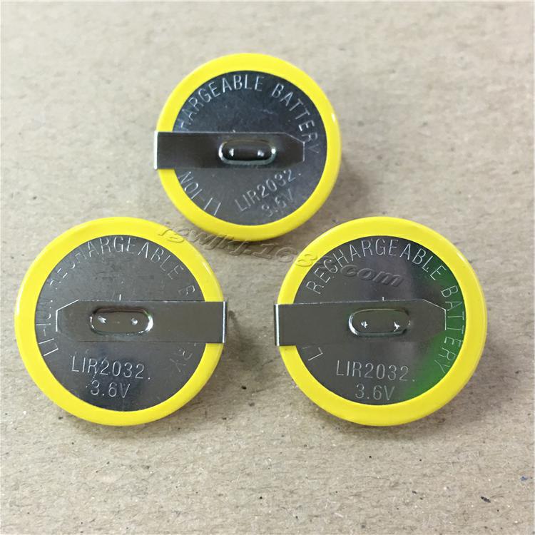 Новая аккумуляторная батарейка-таблетка LIR2032 3,6 В с припаянными выводами