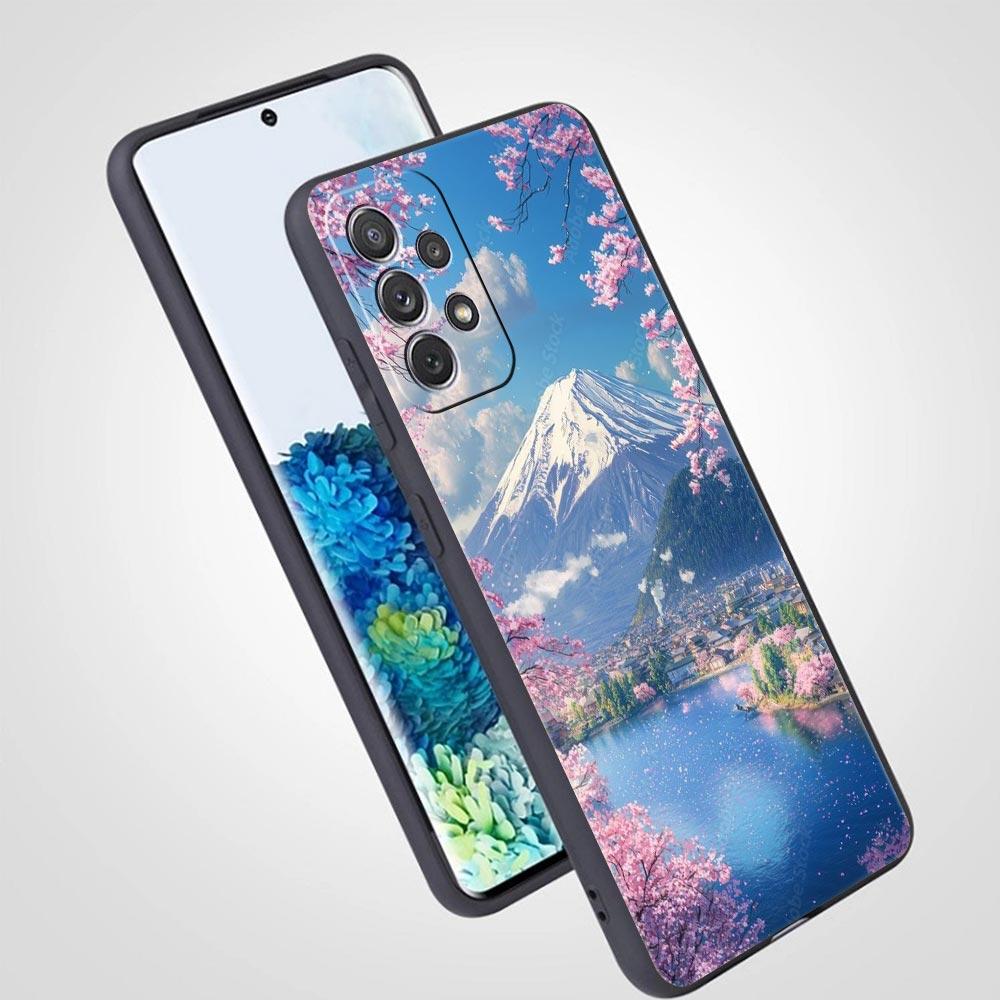 Япония Гора Фудзи Картина Цветение сакуры Чехол для телефона Для Samsung A17 A07 A55 A35 A25 A15 A05 A33 A21s A41 A73 A53 A51 A71 Чехол