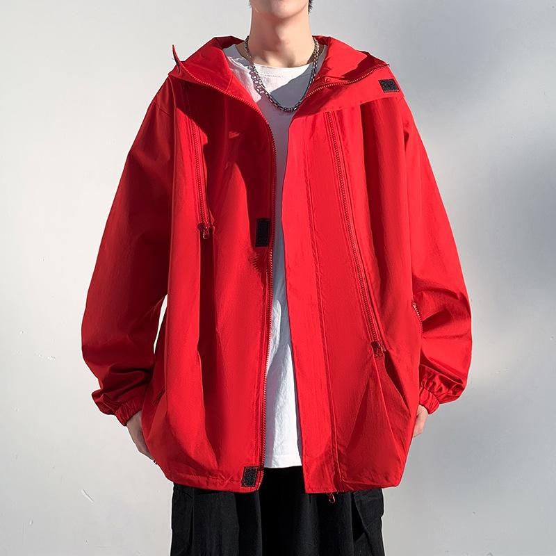 Jacket Men's Spring and Autumn New Hong Kong Style Large Size Hooded Jacket Long-sleeved Casual Loose Versatile Top