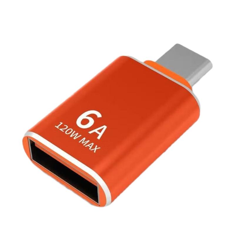 Прочный металлический адаптер Type C на USB OTG конвертер для быстрой передачи данных, зарядка 120 Вт 6 А и подключение устройств